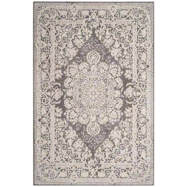 Safavieh 10 x 14 ft. Reflection Rectangle Power Loomed Rug Dark Grey & Cream RFT664B-10 - main
